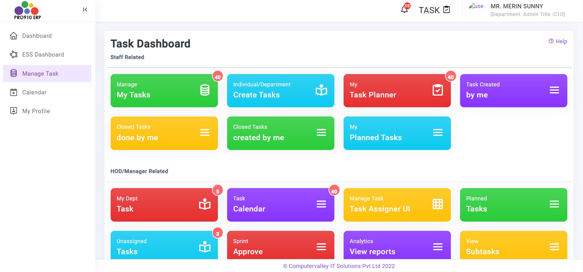 What is a Pro910 Task ERP System?